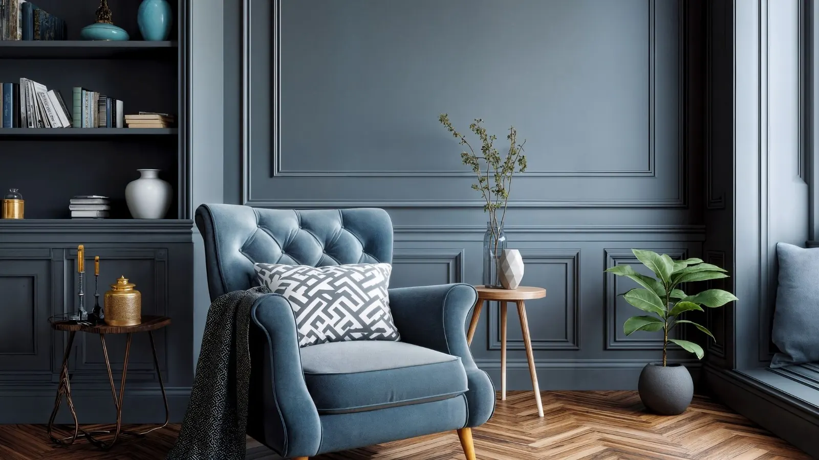 Interior decorating blue room in Chicago IL
